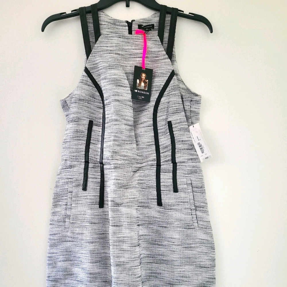 I Love Ronson Leather Detail Dress